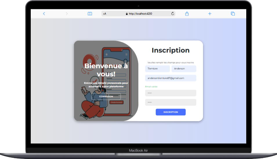 Interface de gestion des contacts